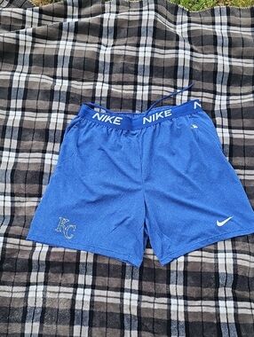 Nike Men’s Royal Blue Athletic Shorts with KC and Swoosh